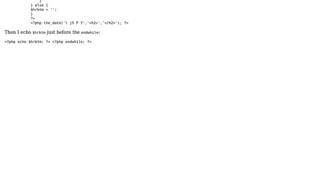 Wordpress: Adding a class to last post in the_date