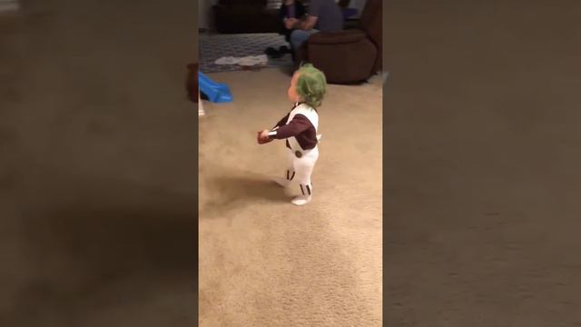 1-Year-Old Becomes Oompa Loompa for Halloween   ViralHog