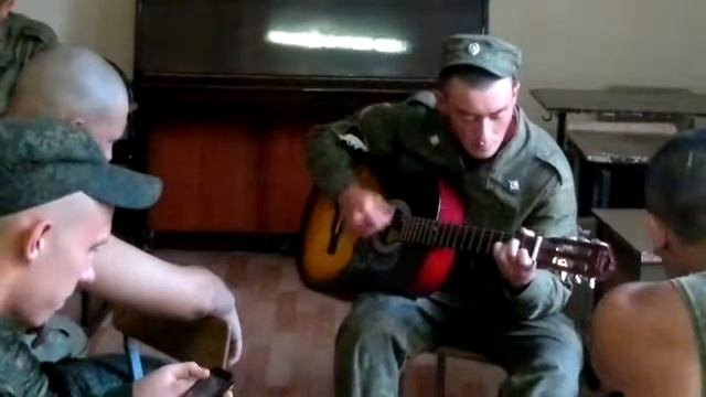 Кавказ Армия. Брат Рустам абазин поет песню  на карачаевском. ОДОН вч 3186.