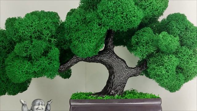 Дерево Жизни из стабилизированного мха с нэцкэ Хоттей