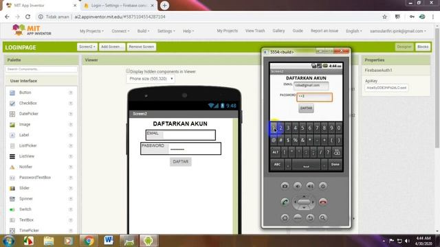 ? CARA MEMBUAT HALAMAN LOGIN DI APP INVENTORKODULARAPPYBUILDER MENGGUNAKAN FIREBASE auth BAG_II