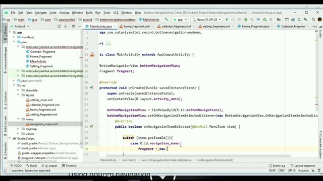 Bottom navigationView in android | Bottom NavigationView bar in android