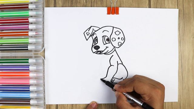 How to Drawing Dalmatian Dog/Bolalar uchun Dalmatin It rasm chizish/Рисование Далматинец для детей