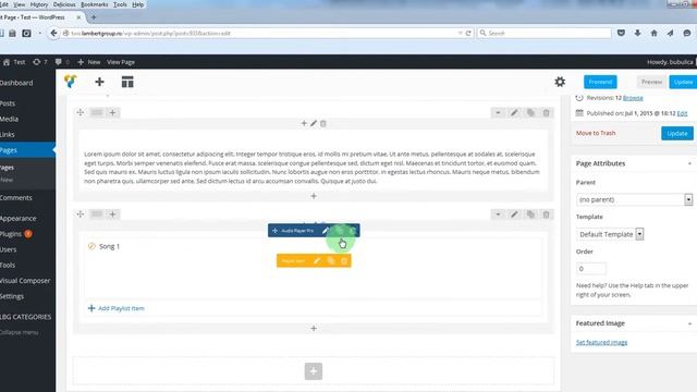 Visual Composer Addon - HTML5 Audio Player PRO - Player Playlist and Settings