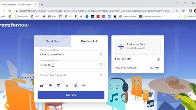 4 Using Transfer Now TO SEND COMBINED FILES