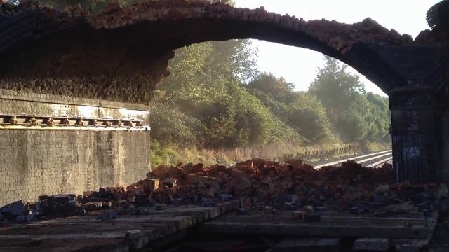 The demolition of railway bridge 44 at Rushton Northamptonshire