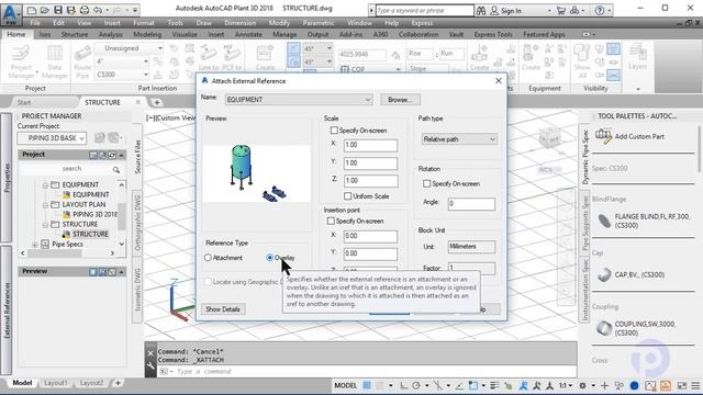 AUTOCAD AN EXTERNAL REFERENCE TYPE OVERLAY ( XREF )