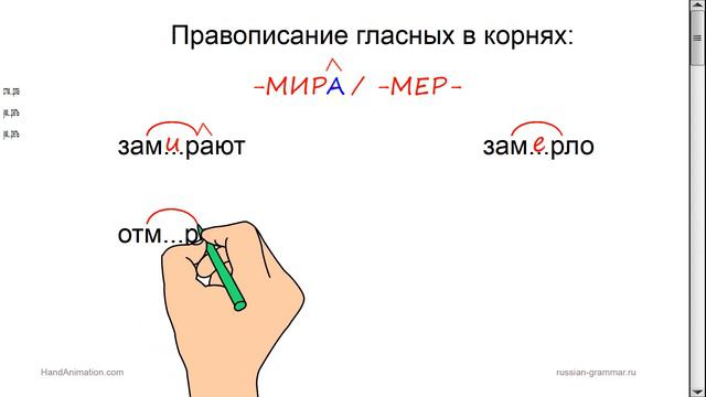 Русский язык. Гласные в корнях -МИР- /-МЕР- с чередованием.