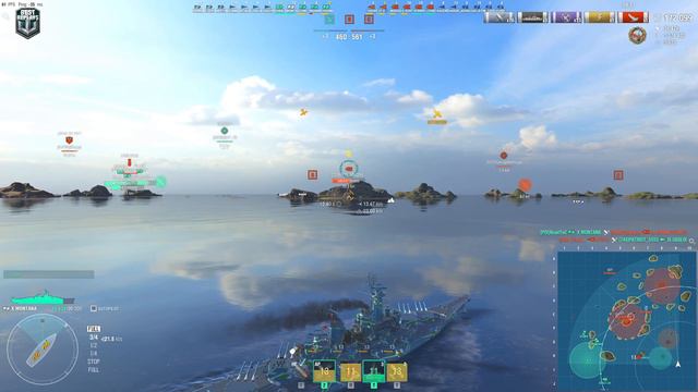 Battleship Montana: 381k on map Trap - World of Warships