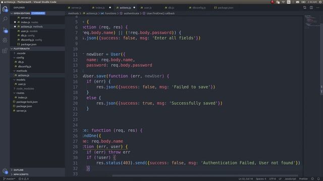 Flutter - Authentication with MongoDB Nodejs and Express