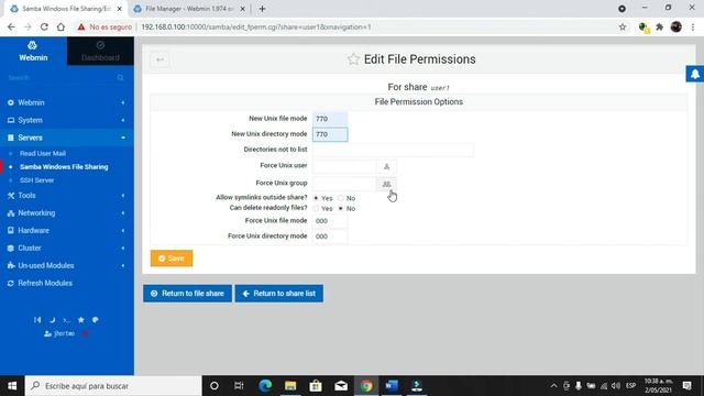 WEBMIN SAMBA WITH ACCESS CONTROL