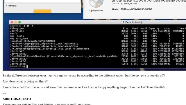 Apple: External hdd: Difference "Get Info" Available space and "About This Mac - Storage