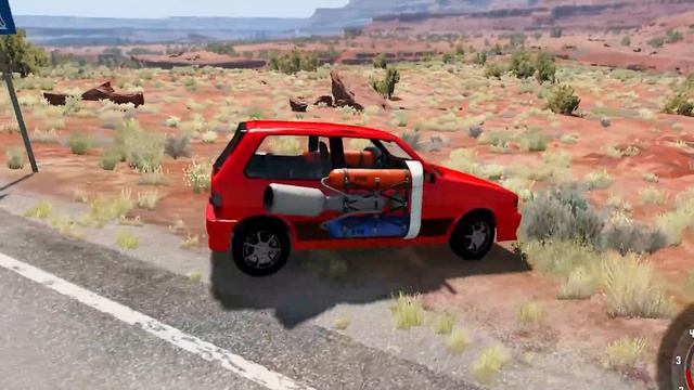 Uno com jato andando a mais de 500km por hora no BeamNG multiplayer