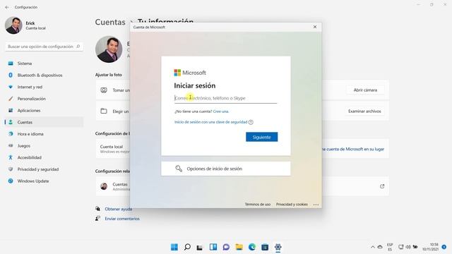 Como cambiar el correo de mi Cuenta Microsoft Windows 11 pc o laptop 2024