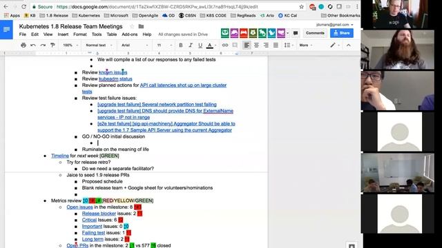 Kubernetes 1.8 Release Burndown Meeting 9-26-2017