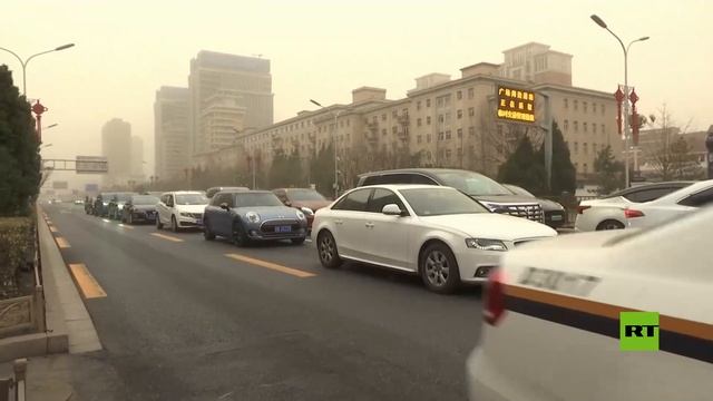 بالفيديو.. عاصفة رملية في بكين