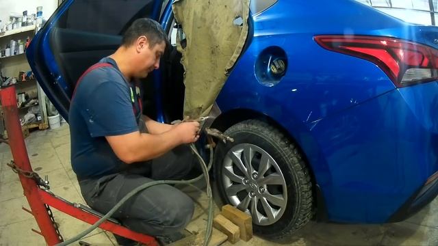 Хундай солярис ремонт крыла Нижний Новгород Hyundai Accent Auto body repair