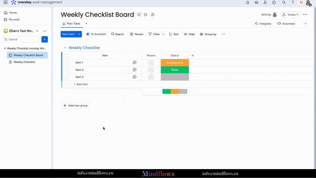 Monday.com Tutorial | Weekly Checklist Template