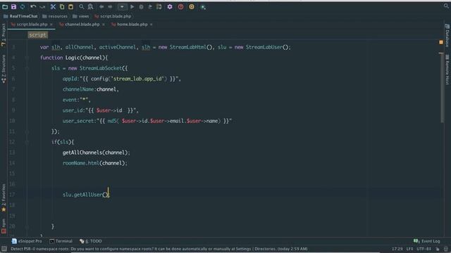laravel 5.4  Realtime chat app lesson 9 show online users
