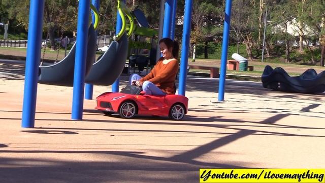 Power Wheels RC Toy Cars: Red Ferrari LaFerrari Sportscar Ride-On Car Drive & Playtime + Photo Shoo