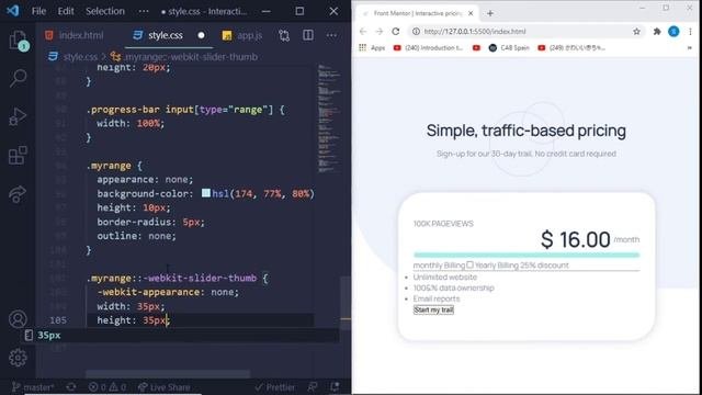 Interactive pricing component - Frontend Mentor Challenge Solution