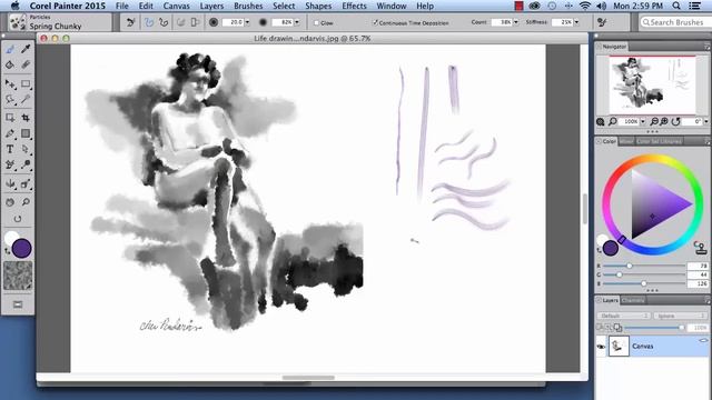 Traditional Sketching with Painter 2015 Particles featuring Cher Pendarvis