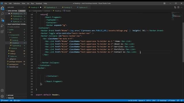 Navbar react bootstrap tutorial - React bootstrap responsive footer tutorial