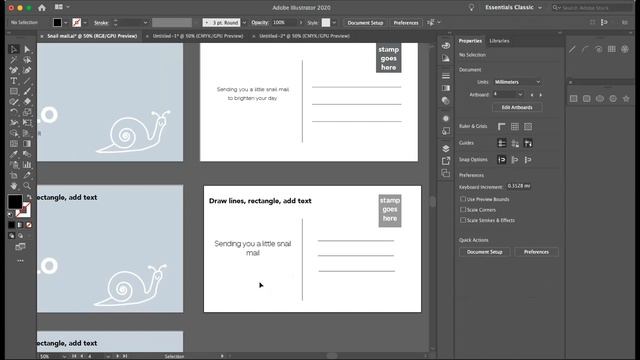 Tech Tuesday: Basic Shapes in Illustrator (Snail Mail Edition!)