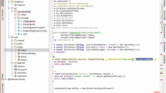 05 02 Using Path Parameters in a Java WebSocket Server
