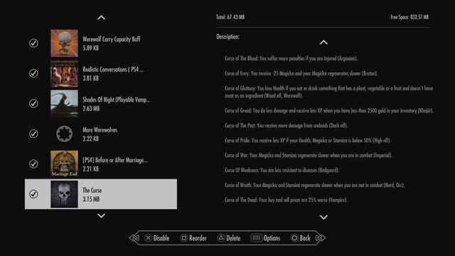 Skyrim AE PS5 Mod list 2023