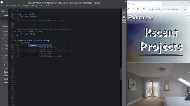 bootstrap 4 painters carousel with fade html css