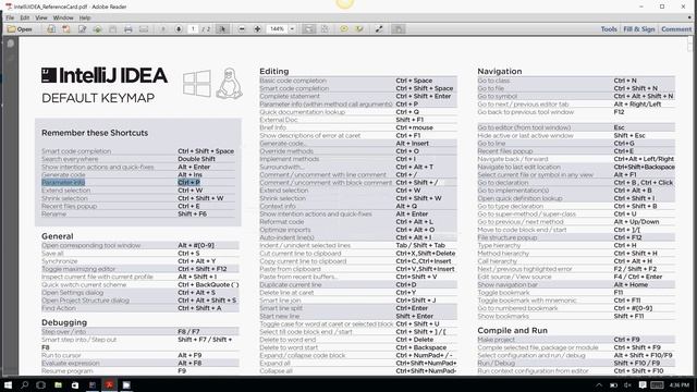 IntelliJIDEA ReferenceCard ShortcutKeys: RememerTheseShortcuts