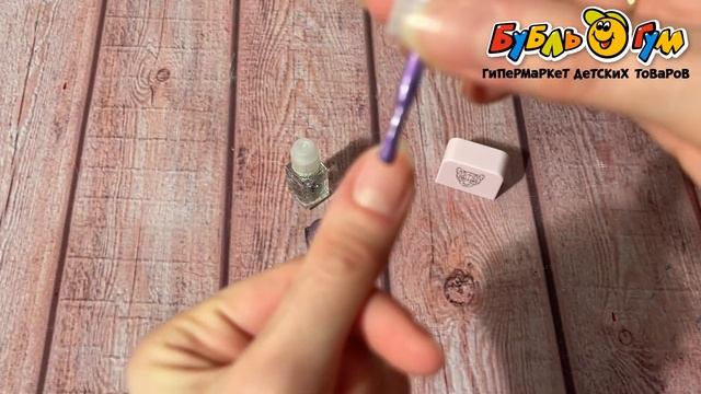 Лак двойной для ногтей LUKKY фиолетовый и серебряный с блестками