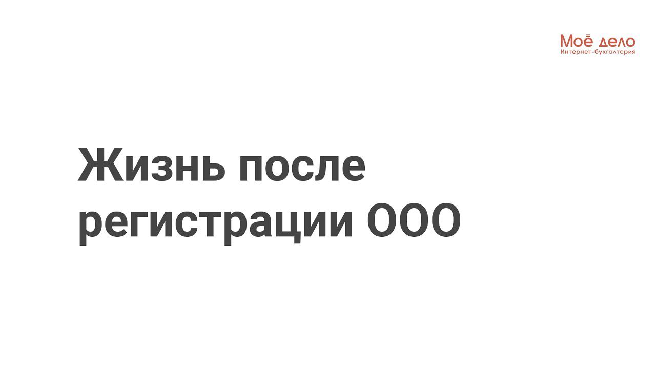 Жизнь после регистрации ООО