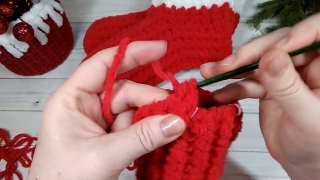Новогодние носки крючком из пряжи  Alize Baby Softy Plus -МК