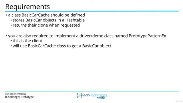 The Java Design Patterns Course--4  Challenge Prototype