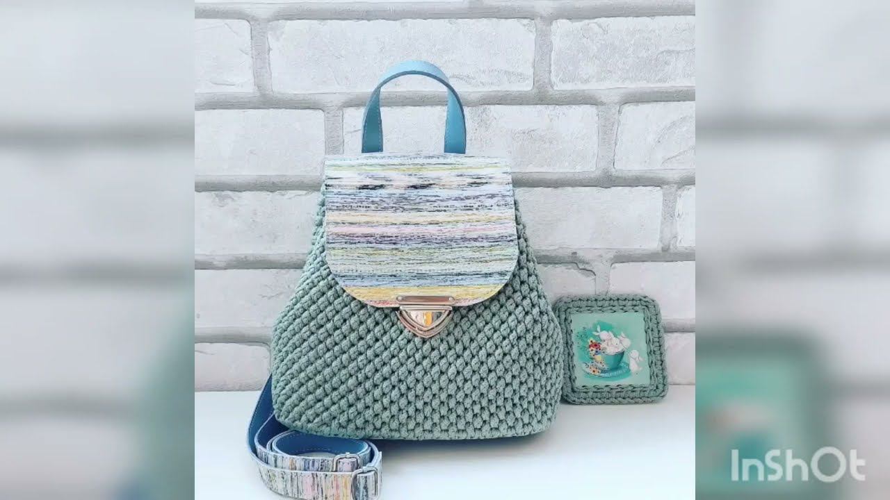 Handmade sage green backpack