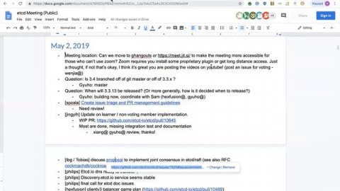 etcd meeting May 2nd 2019