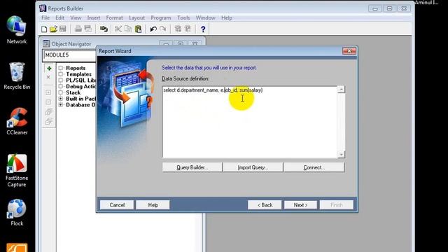 Oracle Reports Training :Building  Matrix Report