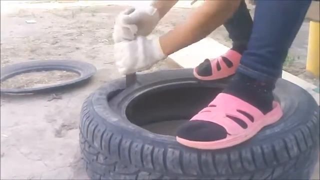 резка покрышки