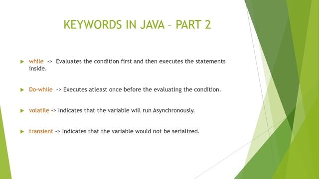 Keywords in Java part 2