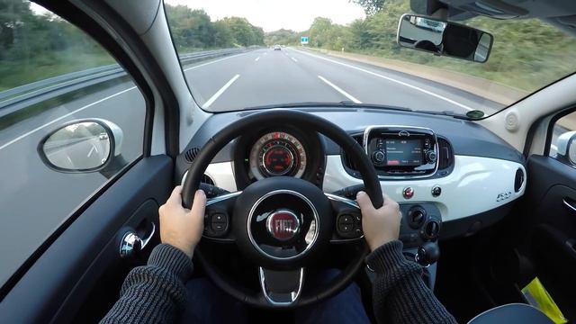 Fiat 500 1.2 (2017) | POV Drive on German Autobahn - Top Speed Drive (60 FPS)