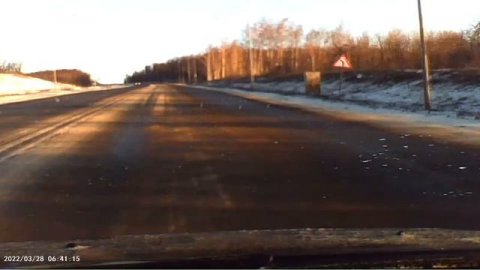 Поездка на работу вид с камеры видеорегистратора