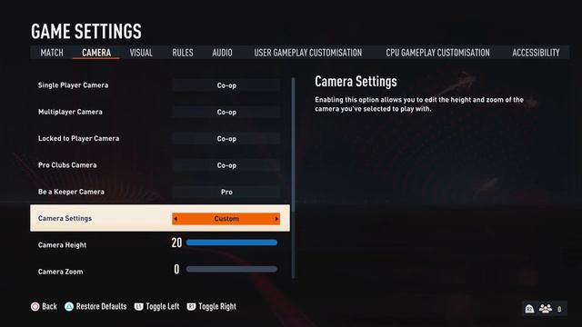 Best Camera Settings for FIFA 23