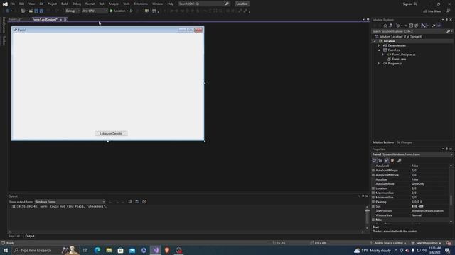 C# Windows Forms Dersleri | Location | Ders 22