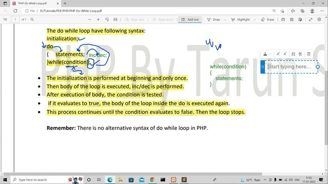PHP| do while loop | hindi