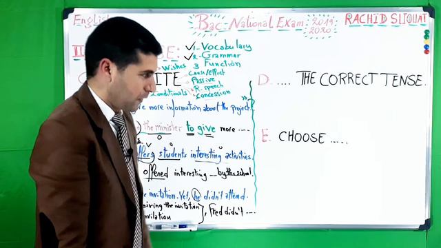 Bac Exam Correction   LANGUAGE -2  GRAMMAR
