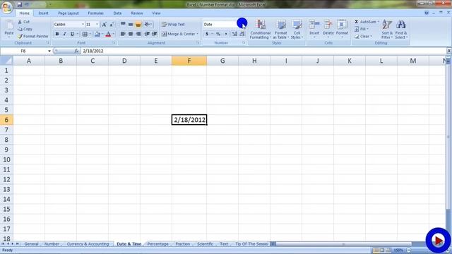 Excel - Number Format (Number, Currency, Accounting, Date Time, Percentage etc)