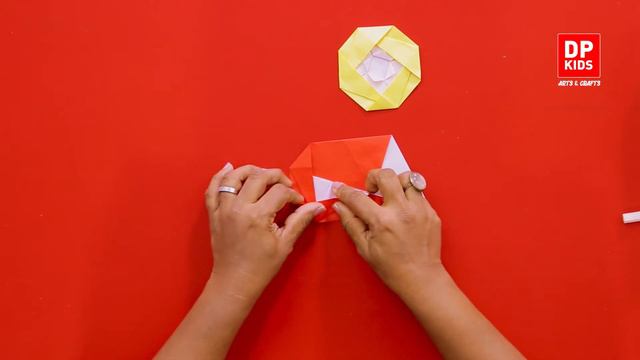 කැමීලියා මලක් හදමු | Let's make a Origamai Tsubaki Camellia flower - DP KIDS CRAFTS (Video 203)
