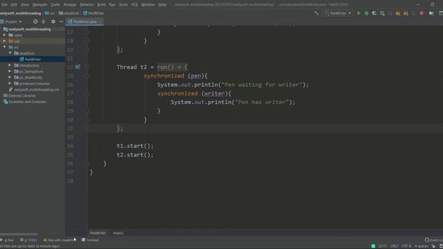 Detecting deadlock by using VisualVM  Jstack #jstack #multithreding #visualvm